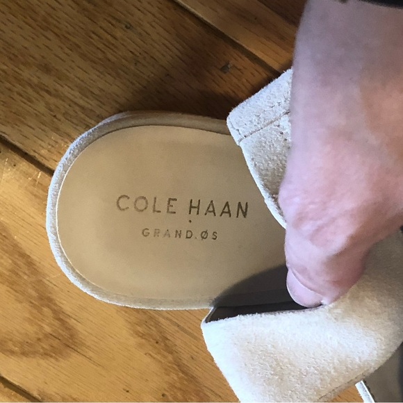 Cole Haan Calista OT Sling Back Open Toe Ankle Booties Stone Perforated … - Picture 7 of 9